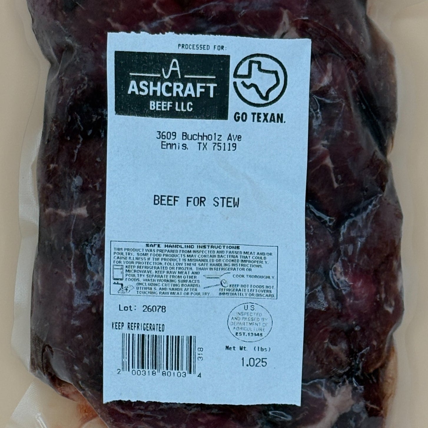 Stew Meat - 1 lb pack