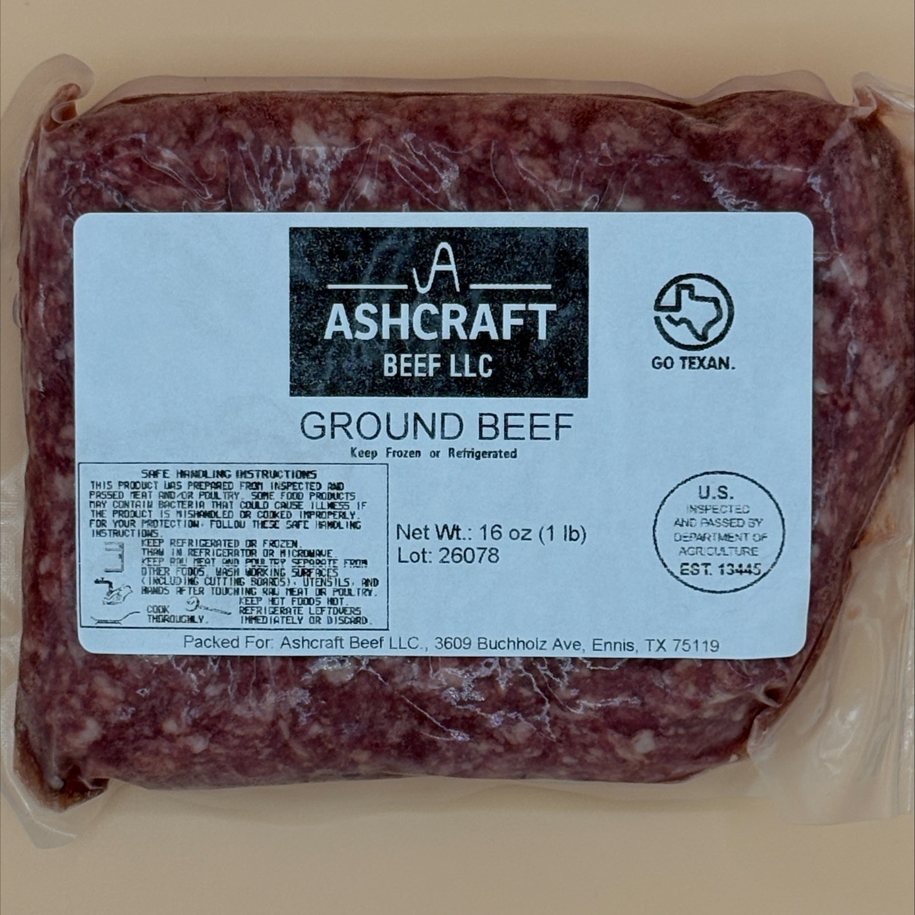 5 lbs Ground Beef - 1 lb packs