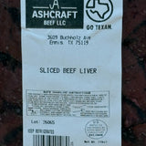 Beef Liver - Sliced 1 lb packs