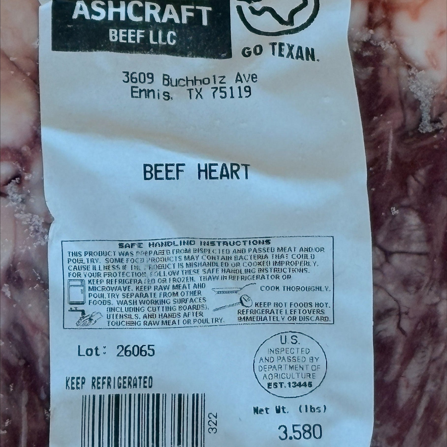 Beef Heart - WHOLE