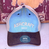 Hat - Ladies Legacy Trucker Hat; Khaki/Turquoise